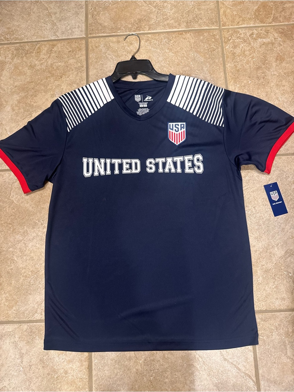 United States Soccer Navy Blue Men's Athletic Jersey - USA Crest